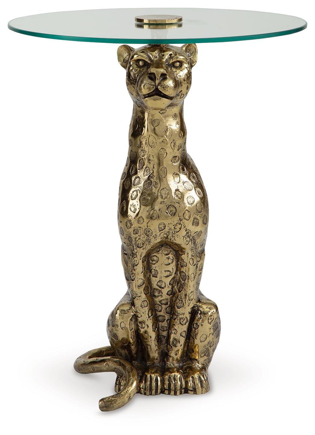 Vallain Antique Gold Finish Accent Table by Ashley at Eve Furniture