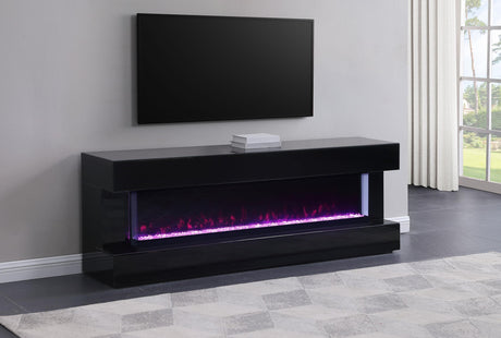 Vallerie Black 71" Electric Fireplace TV Stand by Coaster at Eve Furniture