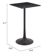 Valleta Black Bar Table by Zuomod at Eve Furniture