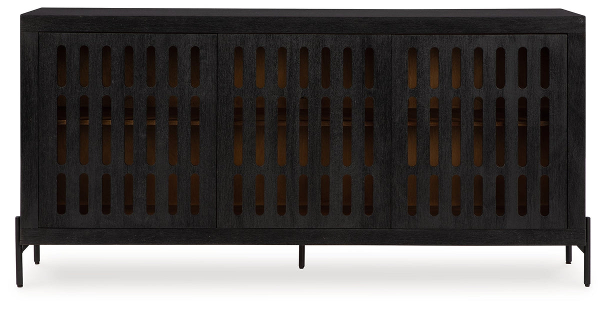 Vallisburg Black/Natural Accent Cabinet