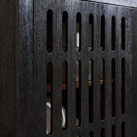Vallisburg Black/Natural Accent Cabinet by Ashley at Eve Furniture