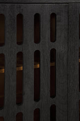 Vallisburg Black/Natural Accent Cabinet by Ashley at Eve Furniture