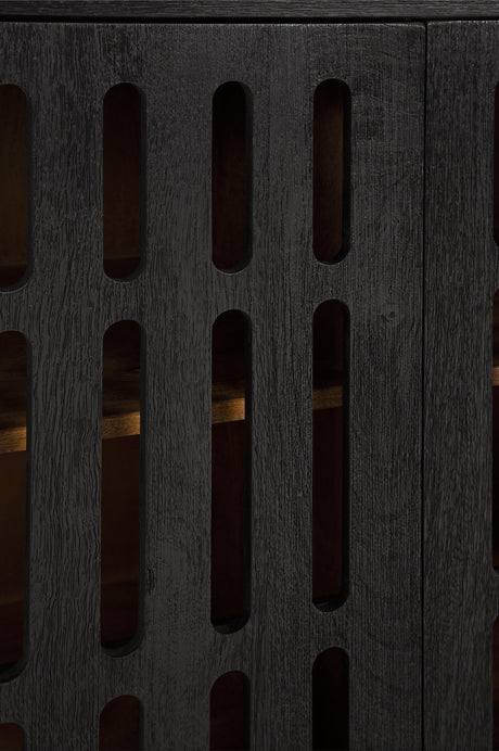 Vallisburg Black/Natural Accent Cabinet by Ashley at Eve Furniture