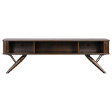 Valna Walnut Rectangular 71" TV Stand with Sliding Doors by Coaster at Eve Furniture