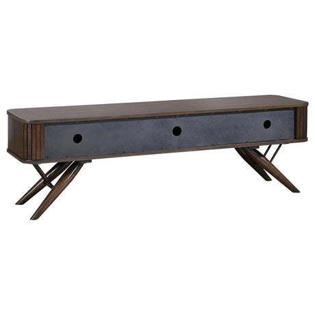 Valna Walnut Rectangular 71" TV Stand with Sliding Doors by Coaster at Eve Furniture