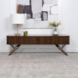 Valna Walnut Rectangular 71" TV Stand with Sliding Doors by Coaster at Eve Furniture