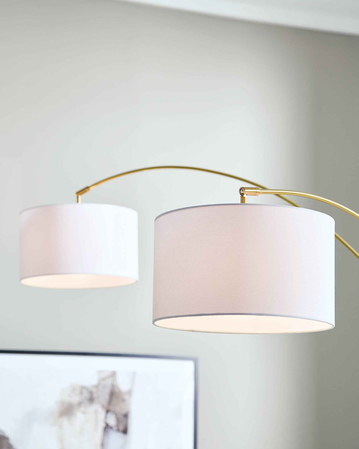 Valo Gold Finish Arc Lamp by Ashley at Eve Furniture