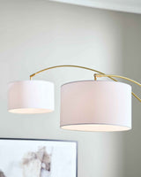 Valo Gold Finish Arc Lamp by Ashley at Eve Furniture