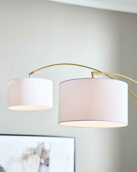 Valo Gold Finish Arc Lamp by Ashley at Eve Furniture