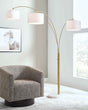 Valo Gold Finish Arc Lamp by Ashley at Eve Furniture