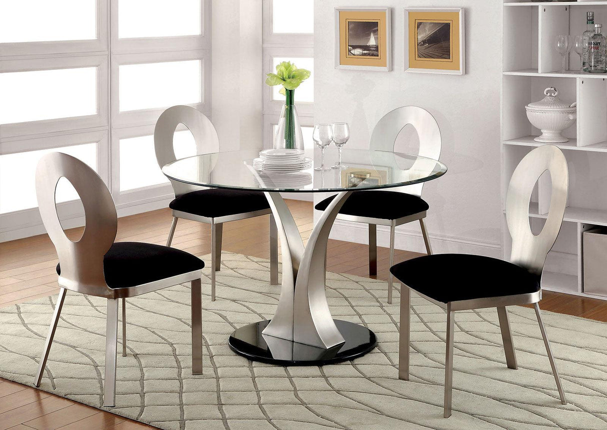 Valo Silver/Black Dining Table Only by Furniture of America at Eve Furniture