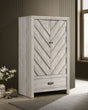 Valor Antique White Armoire by Crown Mark at Eve Furniture