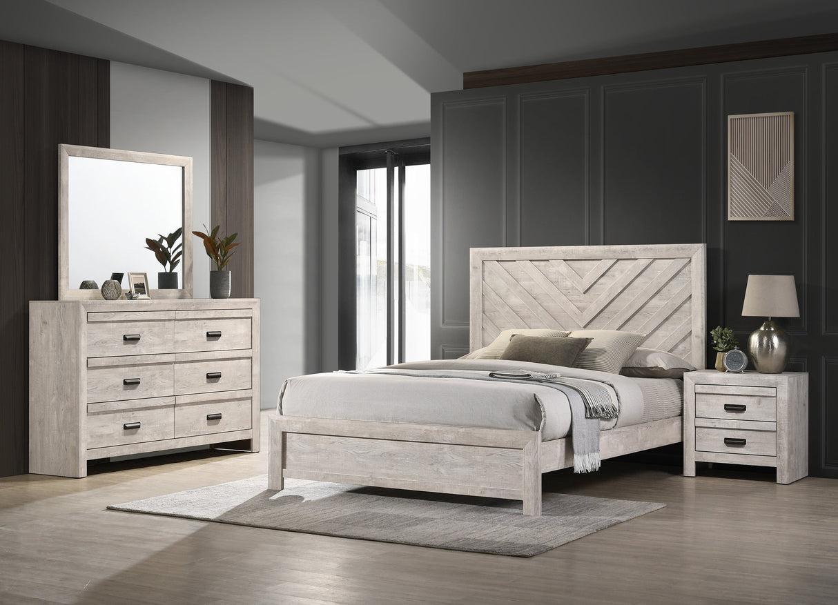 Valor Beige Queen Panel Bed by Crown Mark at Eve Furniture