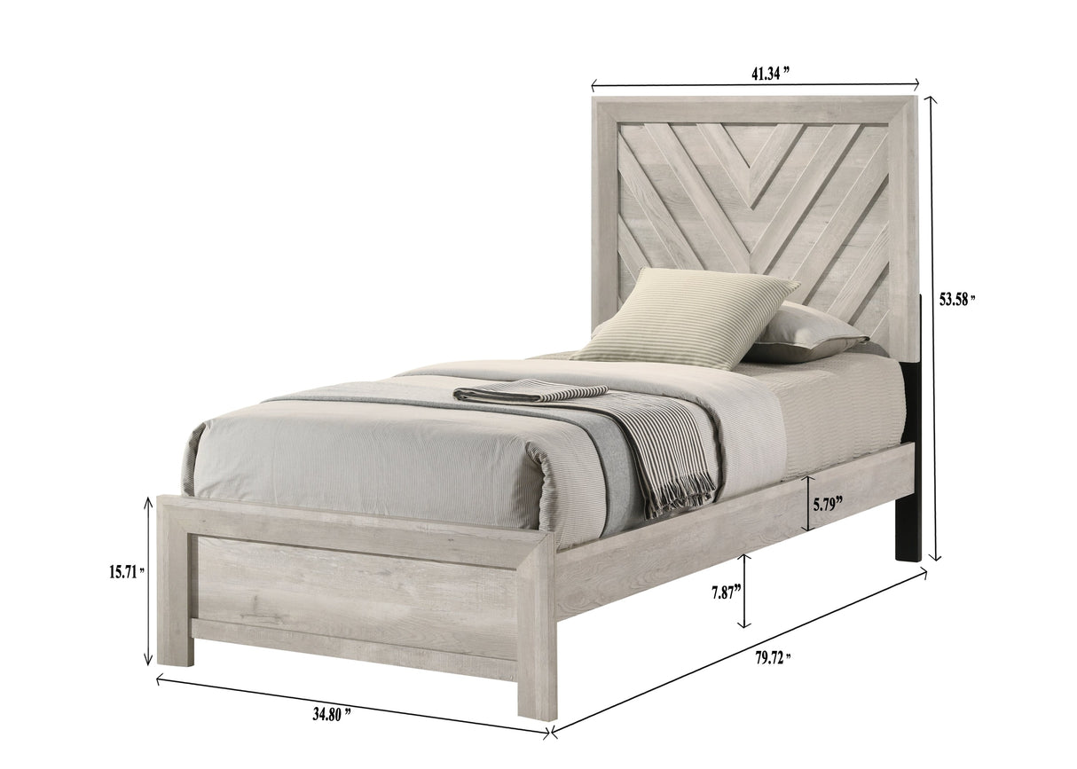 Valor Beige Twin Panel Bed by Crown Mark at Eve Furniture