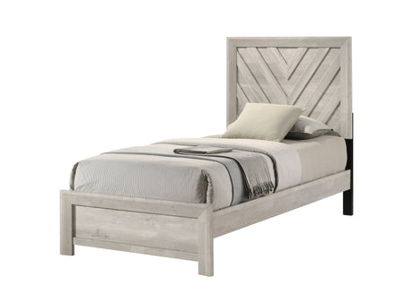 Valor Beige Twin Panel Bed by Crown Mark at Eve Furniture