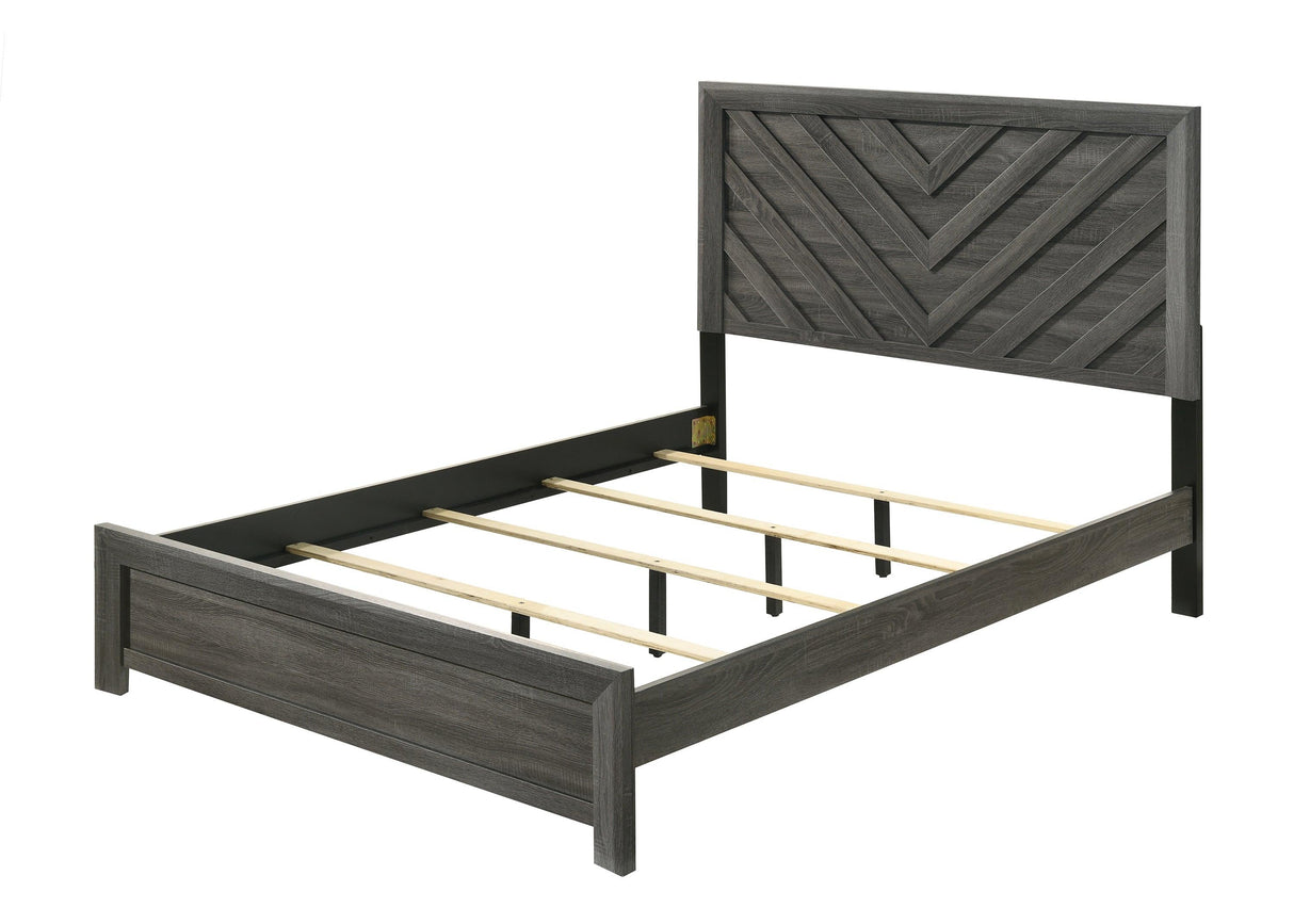 Valor Gray King Panel Bed by Crown Mark at Eve Furniture