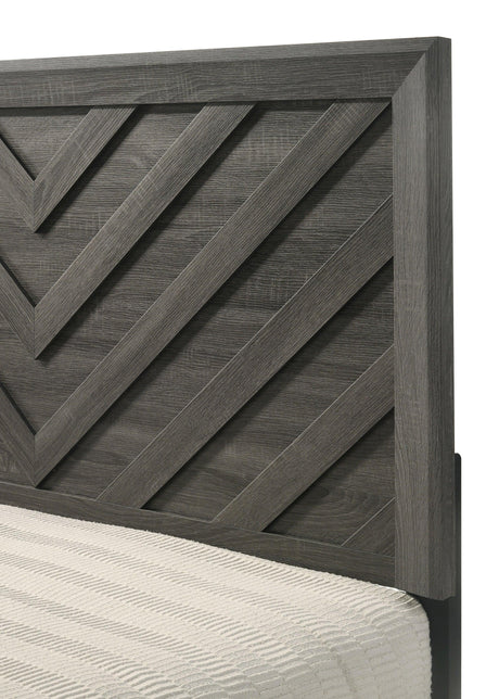 Valor Gray King Panel Bed by Crown Mark at Eve Furniture