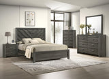Valor Gray King Panel Bed by Crown Mark at Eve Furniture