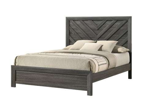 Valor Gray King Panel Bed by Crown Mark at Eve Furniture