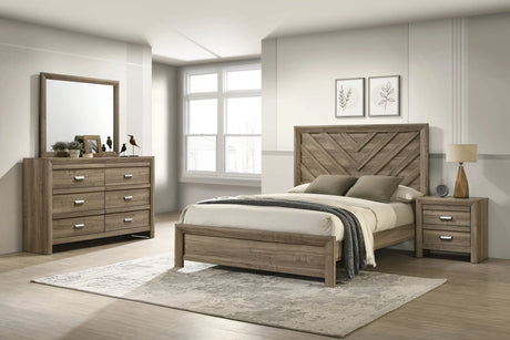 Valor Light Brown Dresser Mirror (Mirror Only) by Crown Mark at Eve Furniture