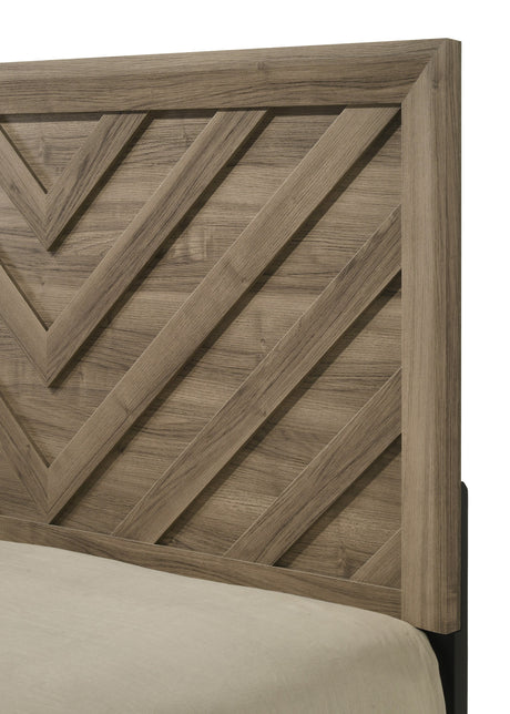 Valor Light Brown King Panel Bed by Crown Mark at Eve Furniture