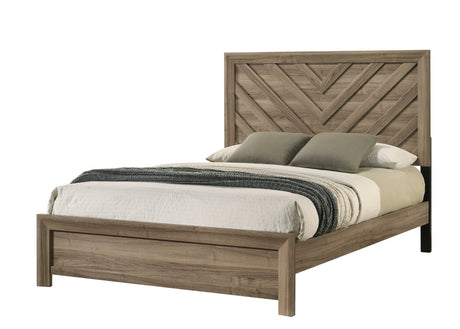 Valor Light Brown King Panel Bed by Crown Mark at Eve Furniture