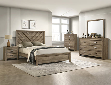 Valor Light Brown Nightstand by Crown Mark at Eve Furniture