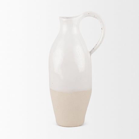 Valora Black Speckled Cream w/ Light Beige Ceramic Jug by Mercana at Eve Furniture