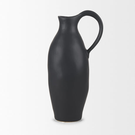 Valora Matte Black Ceramic Jug by Mercana at Eve Furniture