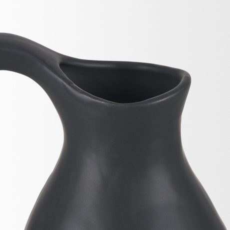 Valora Matte Black Ceramic Jug by Mercana at Eve Furniture