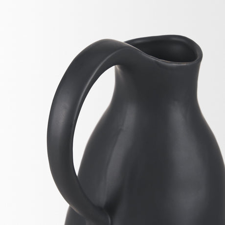 Valora Matte Black Ceramic Jug by Mercana at Eve Furniture