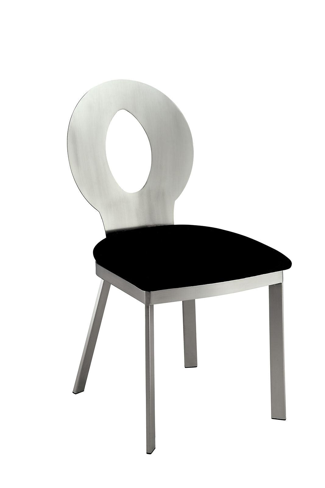 Valo Silver/Black Side Chair, Set of 2 by Furniture of America at Eve Furniture