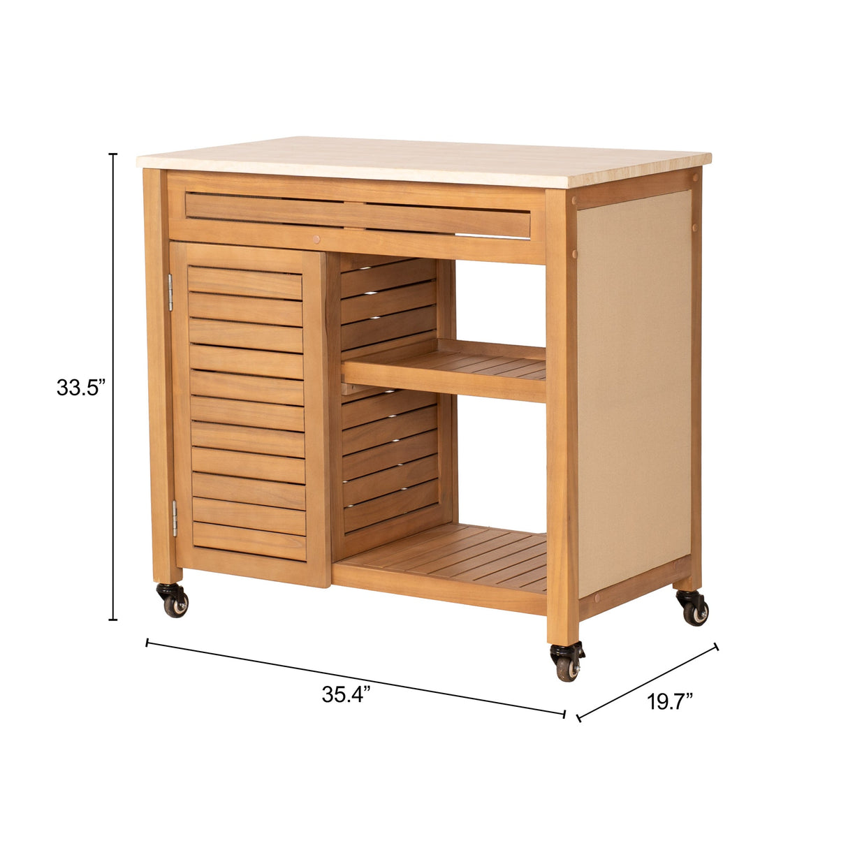 Valtan Natural Bar Cart by Zuomod at Eve Furniture