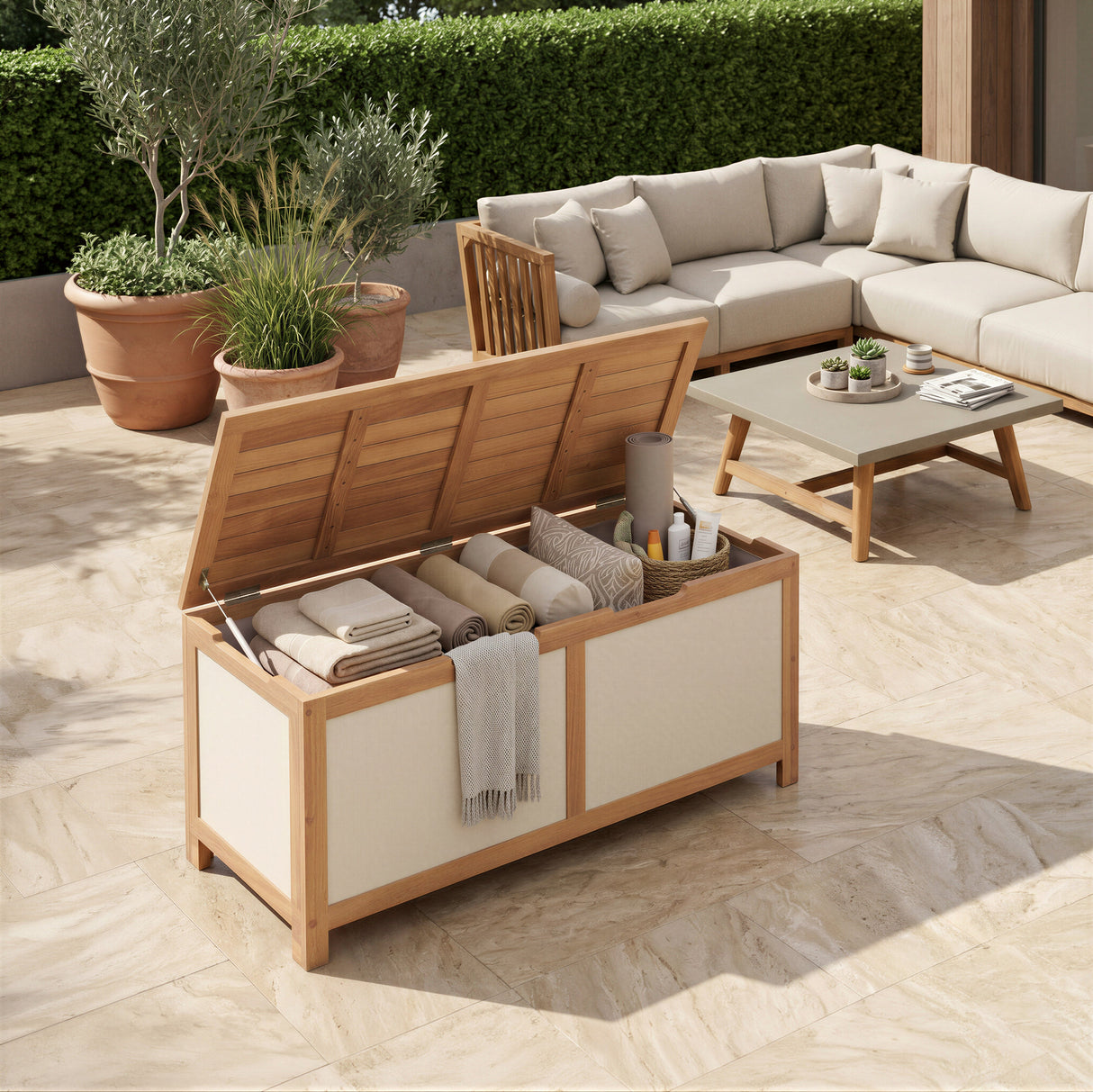 Valtan Natural Outdoor Storage Chest by Zuomod at Eve Furniture