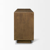 Valterra Dark Brown Wood w/ Cappuccino Marble 4 Door Sideboard by Mercana at Eve Furniture