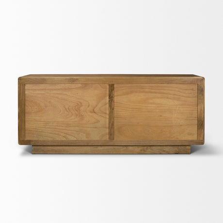 Valterra Dark Brown Wood w/ Cappuccino Marble 4 Door Sideboard by Mercana at Eve Furniture