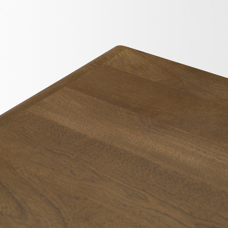 Valterra Dark Brown Wood w/ Cappuccino Marble 4 Door Sideboard by Mercana at Eve Furniture