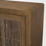 Valterra Dark Brown Wood w/ Cappuccino Marble 4 Door Sideboard by Mercana at Eve Furniture