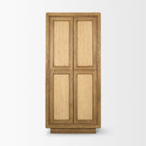 Valterra Light Brown Wood w/ Travertine 4 Door Tall Cabinet by Mercana at Eve Furniture