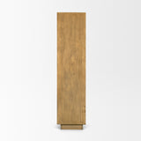 Valterra Light Brown Wood w/ Travertine 4 Door Tall Cabinet by Mercana at Eve Furniture