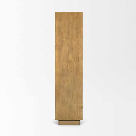 Valterra Light Brown Wood w/ Travertine 4 Door Tall Cabinet by Mercana at Eve Furniture