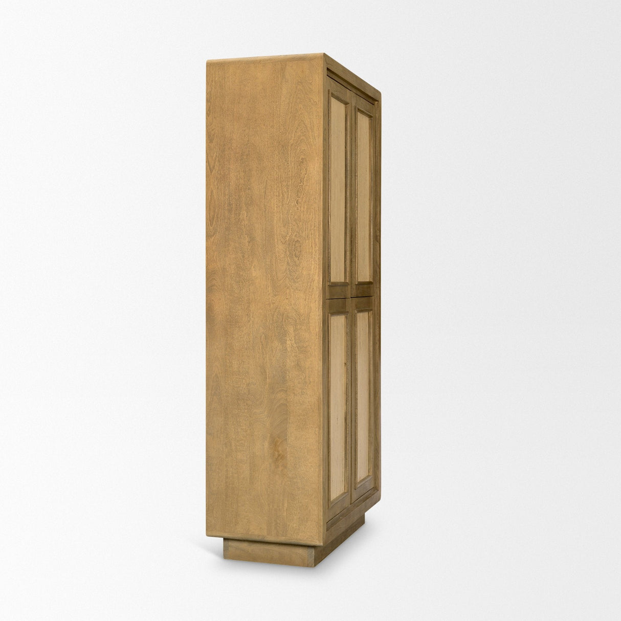 Valterra Light Brown Wood w/ Travertine 4 Door Tall Cabinet by Mercana at Eve Furniture