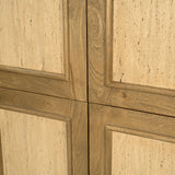 Valterra Light Brown Wood w/ Travertine 4 Door Tall Cabinet by Mercana at Eve Furniture