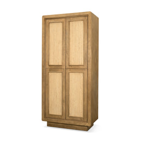 Valterra Light Brown Wood w/ Travertine 4 Door Tall Cabinet by Mercana at Eve Furniture