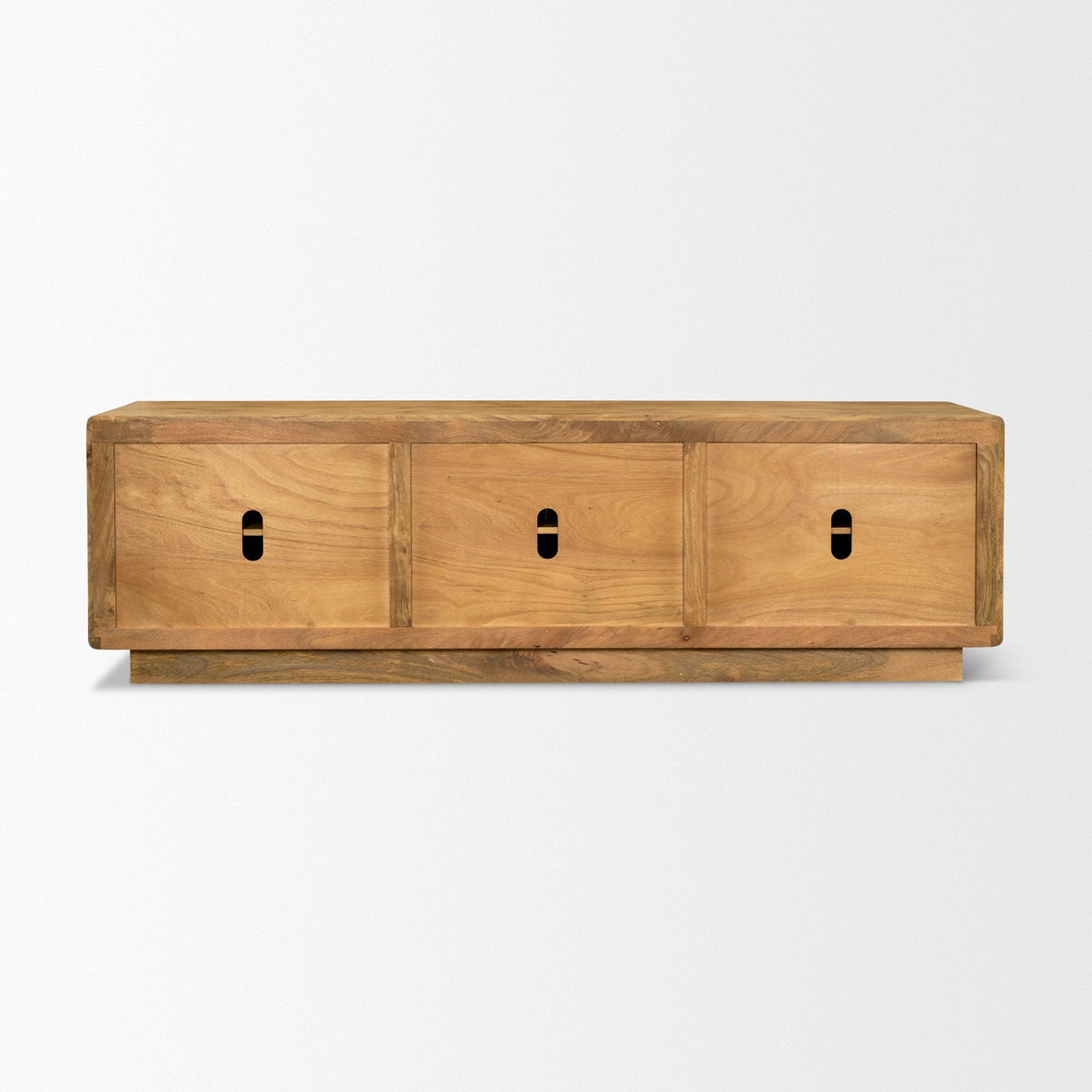 Valterra Light Brown Wood w/ Travertine 6 Door Media Console by Mercana at Eve Furniture