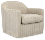 Valwick Cream/Brown Swivel Accent Chair by Ashley at Eve Furniture