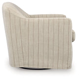 Valwick Cream/Brown Swivel Accent Chair by Ashley at Eve Furniture