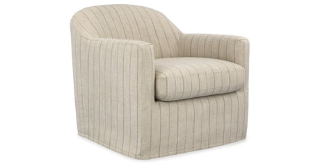 Valwick Cream/Brown Swivel Accent Chair by Ashley at Eve Furniture