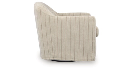 Valwick Cream/Brown Swivel Accent Chair by Ashley at Eve Furniture