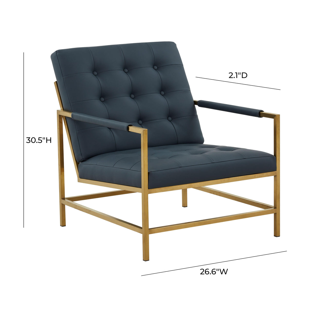 Van Charcoal Vegan Leather Accent Chair by TOV Furniture at Eve Furniture